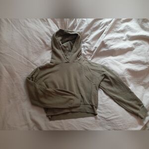 Forever 21 Olive Green Cropped Hoodie